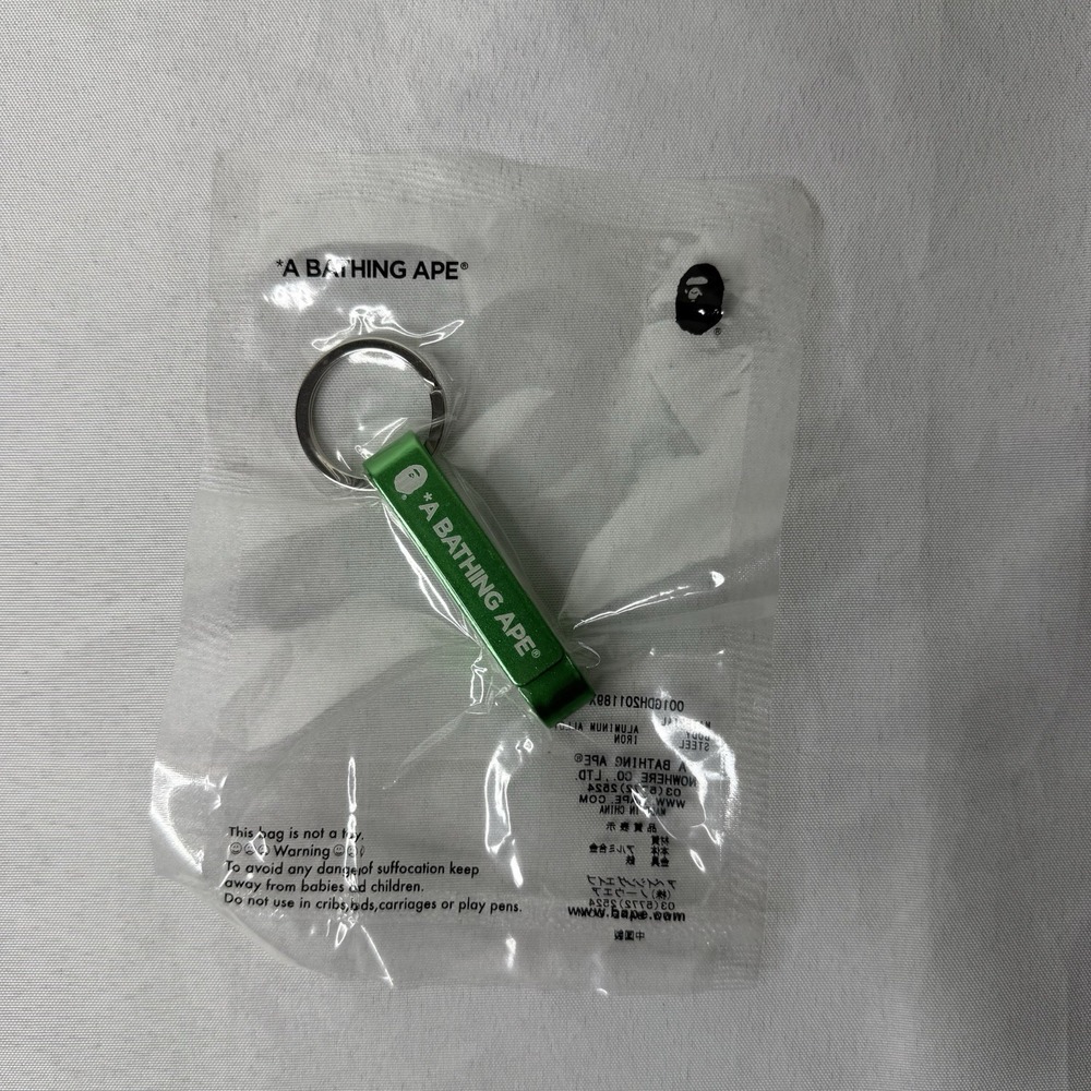 New A Bathing Ape Bape Green Aluminum Alloy Bottle Opener Keychain Streetwear
